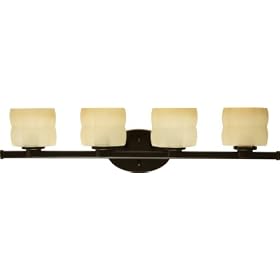 Artcraft Lighting AC5904OB, Atlantis 4 Light Bathroom Vanity Lighting Fixture, Bronze, Glass, B4716