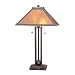 Table Lamp with Square Mica Shade in Rustic Brown