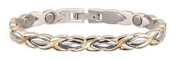 Sabona Lady Executive Dress Gold Duet Magnetic Bracelet, Size Small