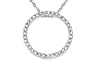 1/8 Carat Diamond 14K White Gold Circle Pendant w/Chain