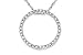 1/8 Carat Diamond 14K White Gold Circle Pendant w/Chain