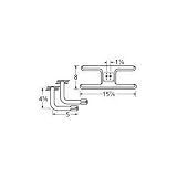 MCM 10502-75902 Stainless Steel H Twin, Centered, 1.25 Inch Offset Burner