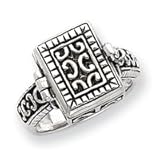Sterling Silver Antique Locket Ring