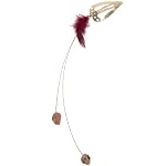 Rhodochrosite Hair Jewel 01 Pink Crystal Healing Stone Purple Feather Silver Heart Clip Extension 10.5