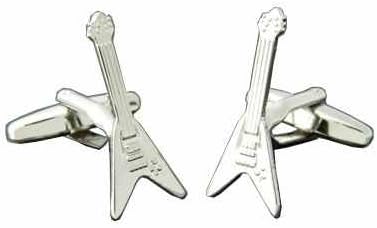 Flying V Guitar Cufflinks (Cuff Button Cufflinks).