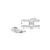 MCM 10502-75802 Stainless Steel H Twin, Centered, 1.25 Inch Offset Burner