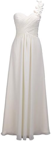 Dressilymall Women's One Shoulder Chiffon Long Evening Dress Bridesmaid Prom Dress (US14)