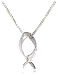 Bob Siemon Sterling Silver Sculpted Open Fish Pendant Necklace, 18"