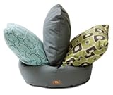 IMAGE OF West Paw Design Bumper Bed 44 by 37 Dog Stuffed Bed, Chocolate/Navy, X-Large