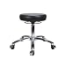 Perch 360-degree Ring Massage Therapy Swivel Stool in chrome 17-22" (Glides/Adobe White Vinyl)