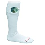 Zip It Socks Mens White Travel One Pair