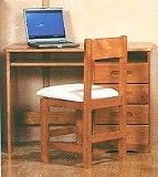 Medium Brown Finish Wood Student Computer Desk Workstation Table