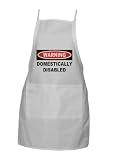 Warning: Domestically Disabled Full Length Apron with Pockets (Various Colors Available)