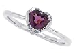 0.53Ct Heart Shaped Rodolite and Diamond Ring in 10Kt White Gold