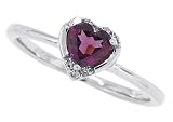 0.53Ct Heart Shaped Rodolite and Diamond Ring in 10Kt White Gold