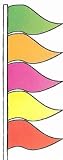 1 Dozen Heavy Duty Cloth Antenna Pennants Multi-Neon