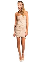 Chiffon/Polyester Bandeau Neck Wrap Pleated Bodycon Dress/Evening Dress 