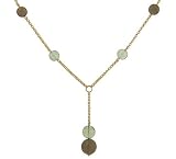 Lariat Necklace with Smokey Quartz and Praseolite