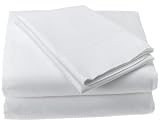 300-Thread-Count 100% Cotton Sateen Stripe Queen Sheet Set, White