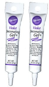 Violet Cake Decorations - Two (2) MESSAGE DETAIL Decorating Gel - Violet by Wilton - The PartyWorks