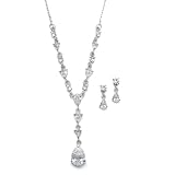 Mariell ~ Delicate Cubic Zirconia Pears Wedding Necklace Set