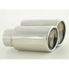 FK-Automotive Auspuffendrohr Auspuffblende Edelstahl universal links, oval 140x89 mm