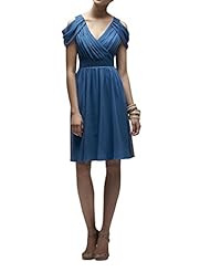 V-neck Chiffon Cap Sleeves Cocktail Knee Length Bridesmaid Dress/Party Dress 