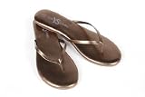 ROCC LEATHER FLIP FLOP METALLIC BRONZE