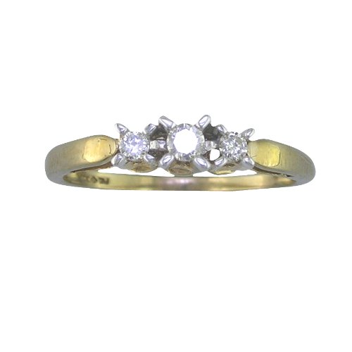 Cheap 0.14 CT 3 Stone Diamond Ring in 10K Yellow Gold In Size 7