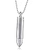 Men's Stainless Steel Polish Finish Bullet Pendant, 20"