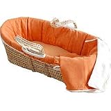 Tadpoles Micro-Suede Moses Basket Set, Dark Orange