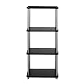 No Tools Assembly 4-Tier Bookshelf - Black
