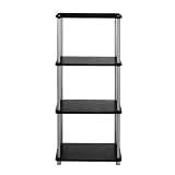 No Tools Assembly 4-Tier Bookshelf - Black