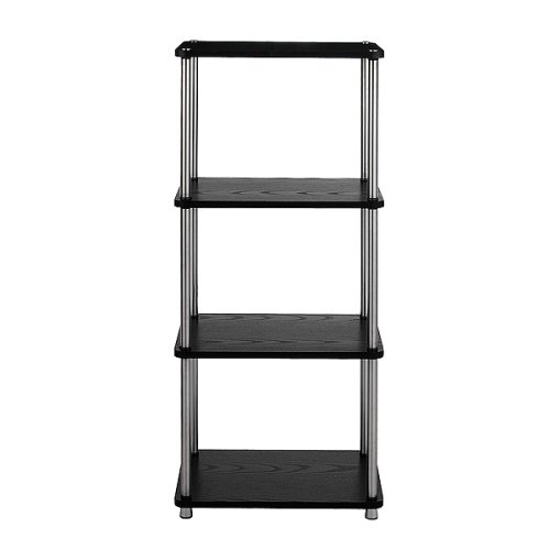 No Tools Assembly 4-Tier Bookshelf - Black
