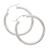 Sterling Silver Tube Hoop Earrings - Earring Hoops 30mm