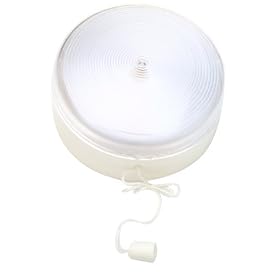 4 Diameter Round Utility Light Battery Operated Light Fixture On-Off Pull Chord by AmerTac