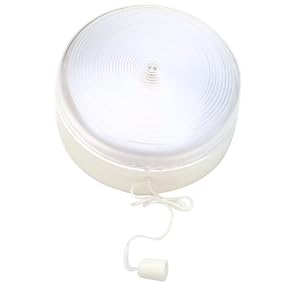4 Diameter Round Utility Light Battery Operated Light Fixture On-Off Pull Chord by AmerTac
