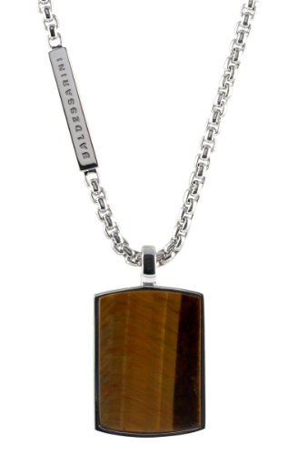 Baldessarini Herren-Halskette 925 Sterlingsilber rhodiniert Tigerauge goldbraun gestreift  Preisvergleich