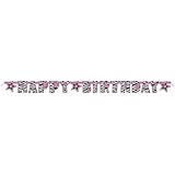 5ft Zebra Print Happy Birthday Banner