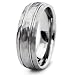 Double Grooved Hammered Finish Titanium Wedding Band Ring, 12