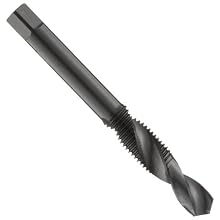 Dormer E650 High-Speed Steel Combined Drill and Tap, Black Oxide Finish, Round Shank With Square End, Modified Bottoming Chamfer
