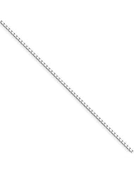 1mm, 14 Karat White Gold, Box Chain - 16 inch