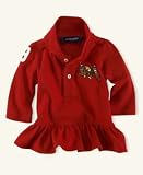 Ralph Lauren Baby Girl Long-Sleeved Flounced Polo Shirt
