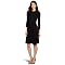 KAMALIKULTURE Women’s Long Sleeve Crewneck Flair Dress, Black, Small