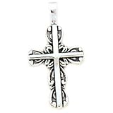 Cross with Scroll Outline