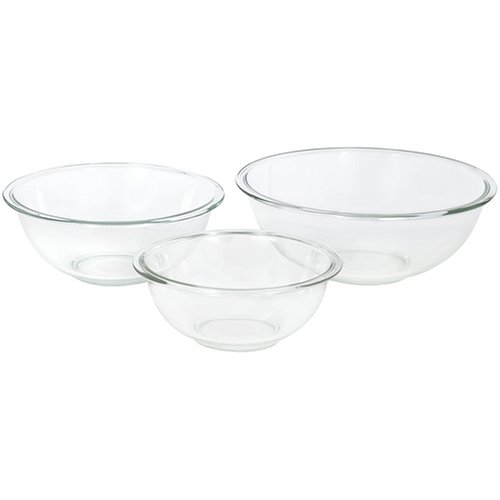 Pyrex Prepware 3-Piece Large Mixing Bowl Set, Clear