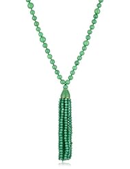 Kenneth Jay Lane Jade Bead and Tassel Necklace
