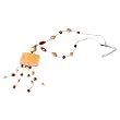 Golden Slab Beaded Resin Pendant Necklace