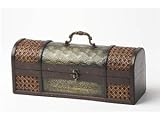 True Fabrications Antique Wood Wine Box Single Bottle Wine Holder