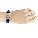 Peugeot Women's 14K Gold-Plated Tank Crystal Bezel Roman Numeral Blue Leather Band Watch 3052BL